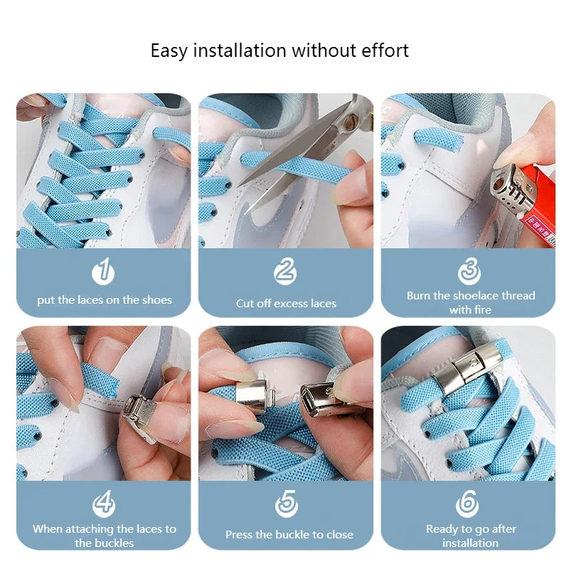 Neu Elastische Schnürsenkel Turnschuhe Kinder Erwachsene für Schuhe Zubehör