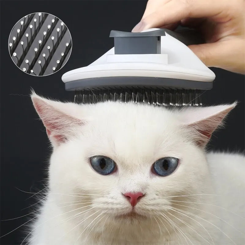 Haustier Haarentfernung Bürste Hundehaarkamm aus Edelstahl, Haare verblassen automatisch,Katze Kamm Haustier Reinigung Pflegemittel