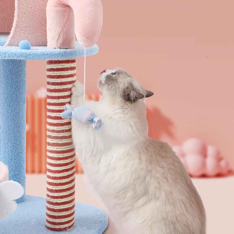 Luxus Haustier Katzen Baum Haus Möbel mehrschichtiger Kratzbaum Turm Spielzeug Sisal Kratzbaum für Katze Klettern Sprungspielzeug
