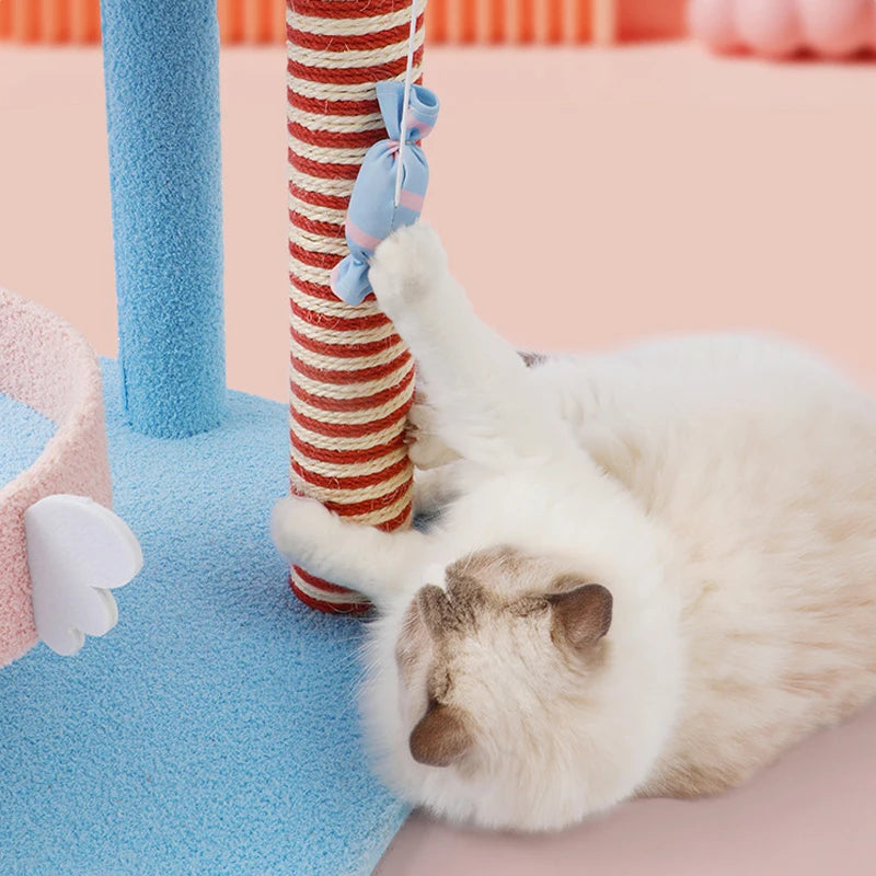Luxus Haustier Katzen Baum Haus Möbel mehrschichtiger Kratzbaum Turm Spielzeug Sisal Kratzbaum für Katze Klettern Sprungspielzeug