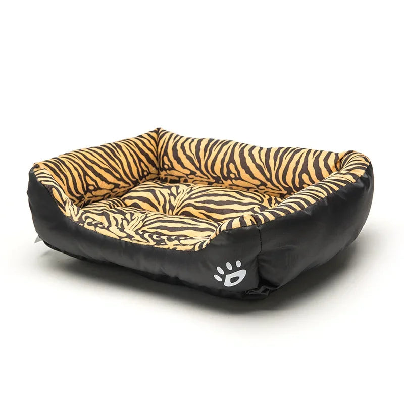 Leopard Hundebetten Warmes Haustierbett für kleine und mittlere Hunde Atmungsaktiv Waschbares Welpensofa Haustiermatte Kissen Cama Perro