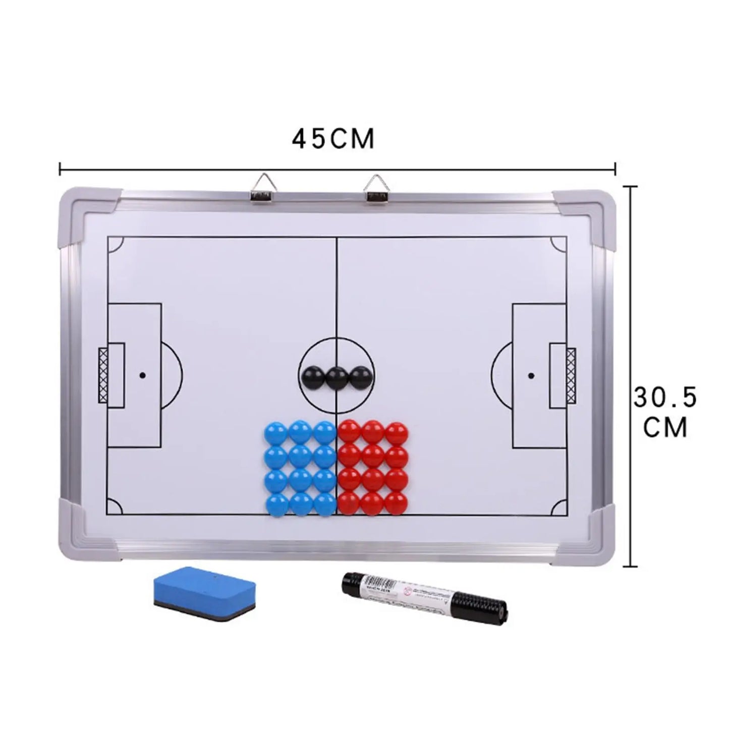 Aluminiumlegierung Magnetisches Fußball-Taktikbrett, An Der Wand Montiertes Fußball-Match-Trainingsstrategie-Whiteboard, Fußball-Trainings-Clipboard
