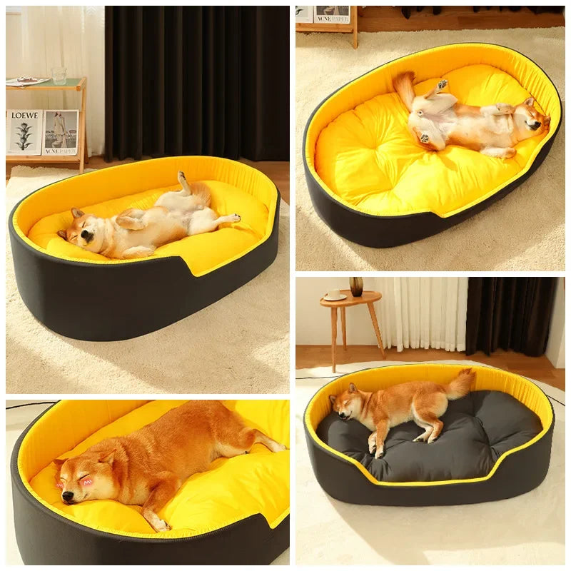 Waschbar doppelseitig Verfügbar Alle Jahreszeiten Große Größe Extra Großes Hundebett Haus Sofa Zwinger Weiches Fleece Haustier Hund Katze Warmes Bett S-XL