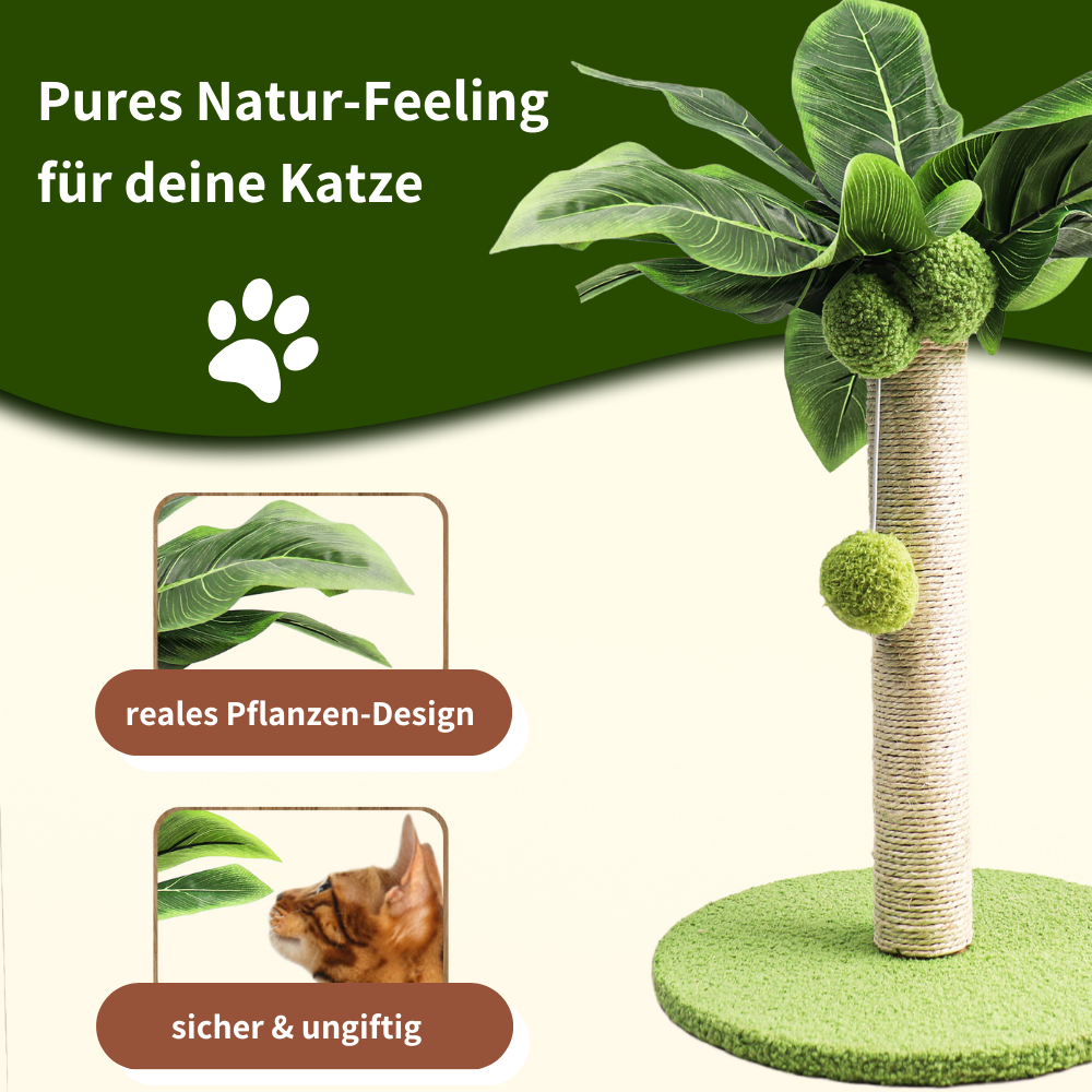 Kratzbaum im tropischen Palmendesign - Dschungelfeeling für daheim