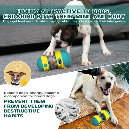 Hund Spielzeug Tumbler Leaky Food Ball Ellipsenbahn Rollball Langsames Füttern schützt den Magen Erhöhen Sie die Intelligenz Haustierbedarf