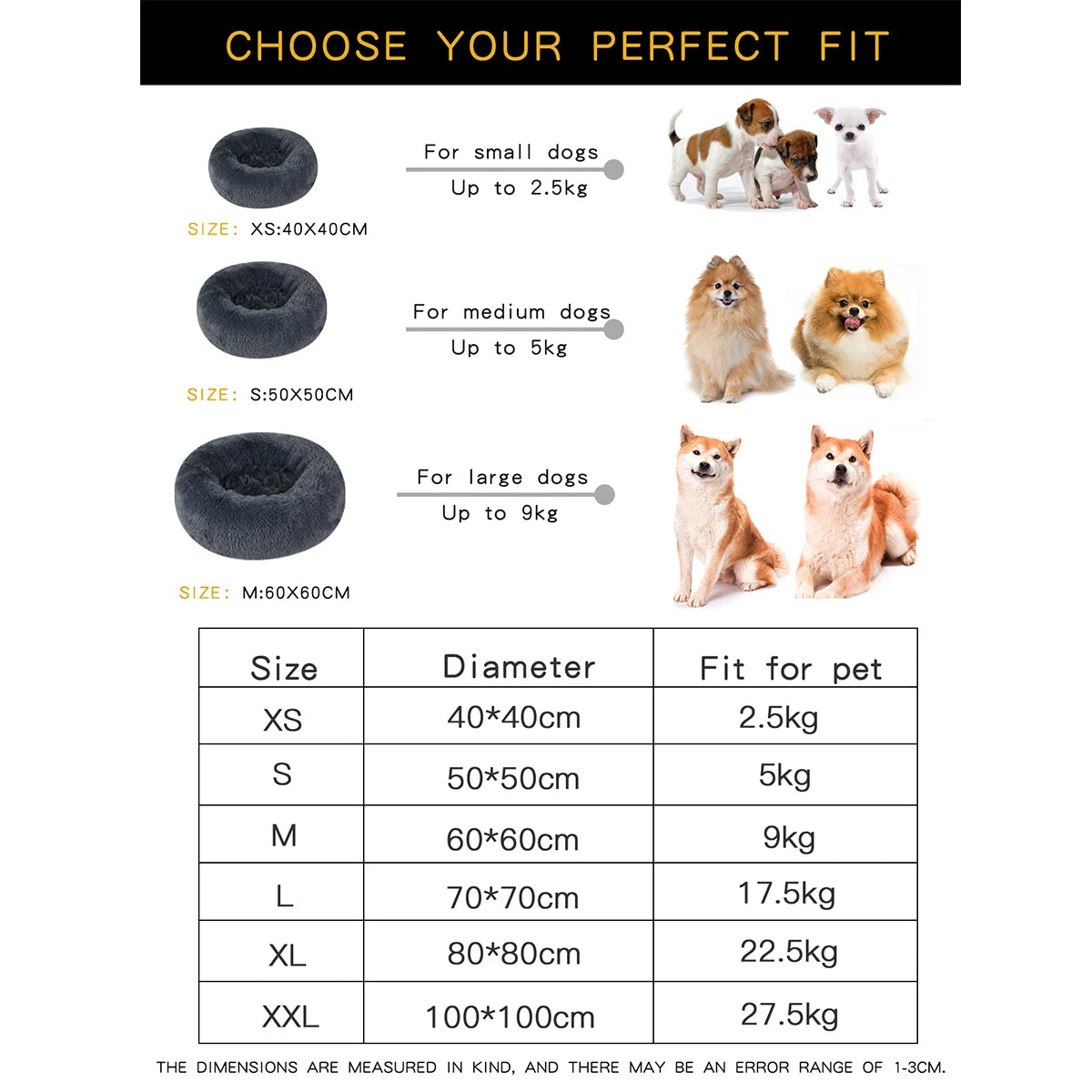 Waschbares Plüsch Hundebett für groß und klein bishin zum Welpenbett/Matte